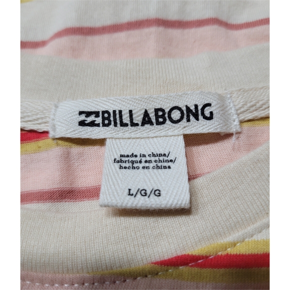 Billabong Women's Striped Tank Top - Cream and Orange Size Large - Picture 7 of 8
